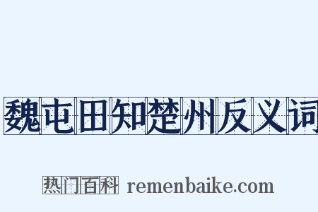魏屯田知楚州反义词是什么意思的图片